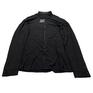 13-26 TRANSIT UOMO Men's NWT Button Up Top 100% Cotton Black Medium